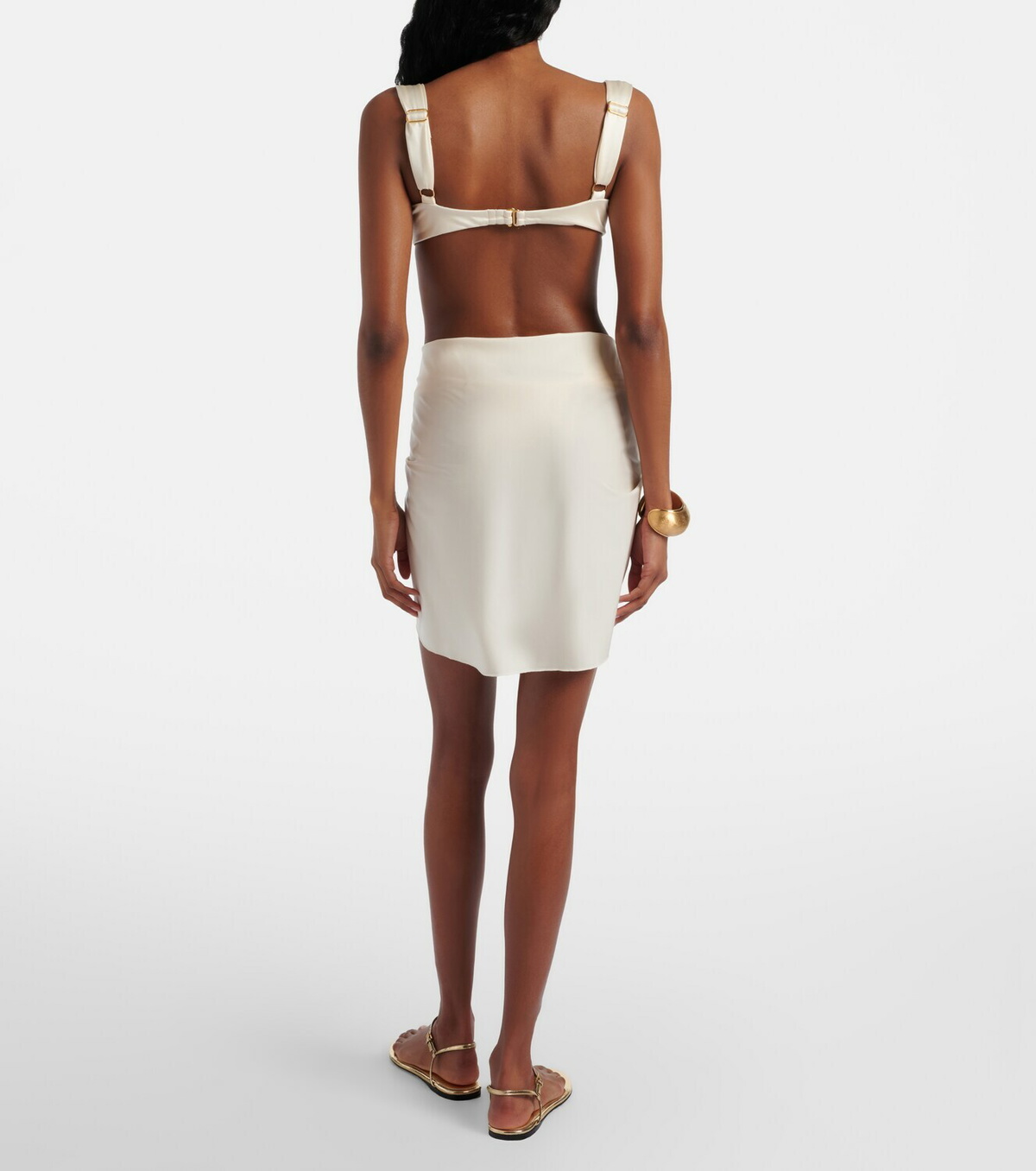Montce Draped satin beach cover-up