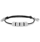 Valentino - Valentino Garavani Logo-Engraved Ruthenium and Leather Bracelet - Black