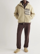 De Bonne Facture - Jacquard-Trimmed Wool-Blend Fleece Jacket - Neutrals