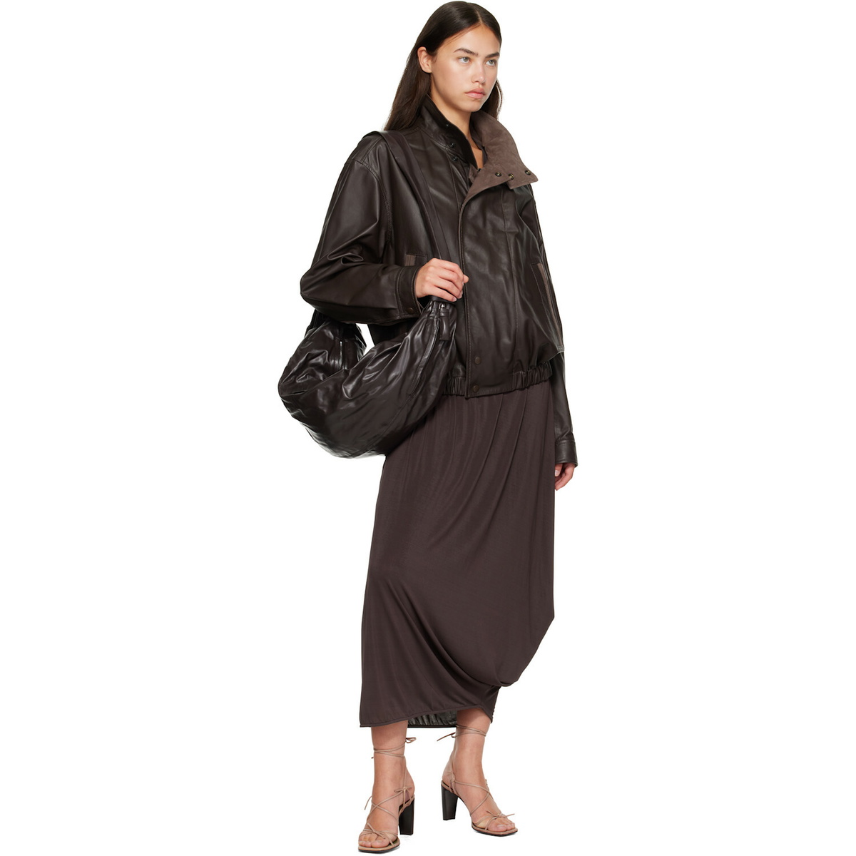 LEMAIRE Brown Large Soft Croissant Bag