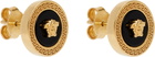 Versace Gold Enamel Medusa Stud Earrings