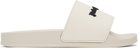 Palm Angels Beige New Logo Pool Slides