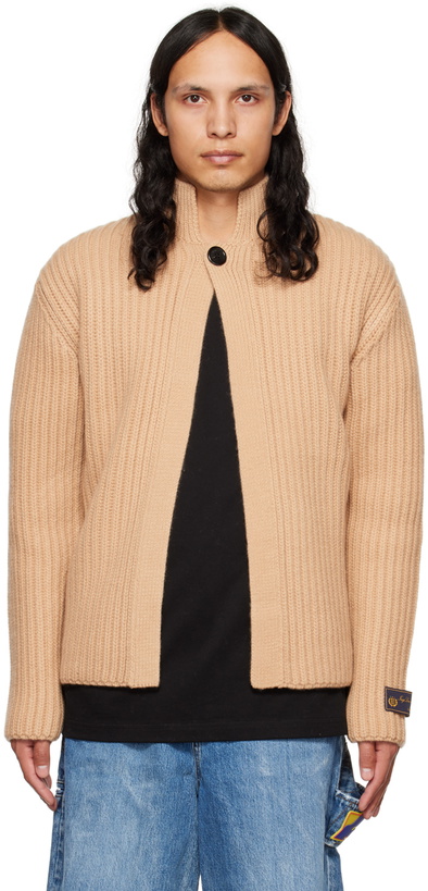 Photo: We11done Beige Stand Collar Cardigan