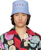 Marni Blue Embroidered Logo Denim Bucket Hat
