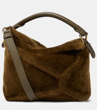 Loewe Puzzle Edge shearling shoulder bag