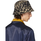 Dries Van Noten Black and Beige Leopard Gillian Bucket Hat