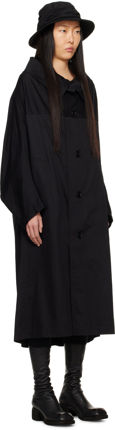 Y's Black Long Cape Coat