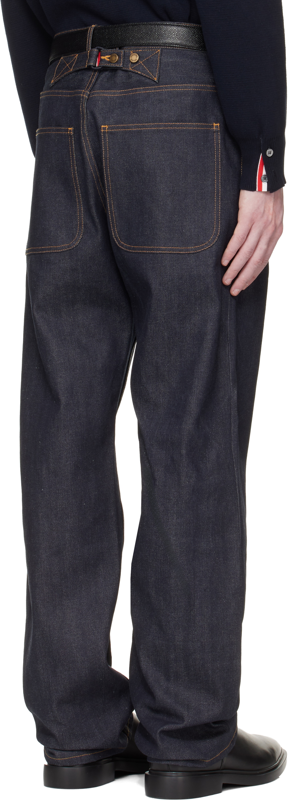 Thom Browne Navy Selvedge Denim 5-Pocket Jeans
