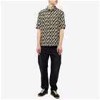 Saint Laurent Men's Geometric Print Short Sleeve Shirt in Black