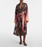 The Attico Printed silk beach cover-up