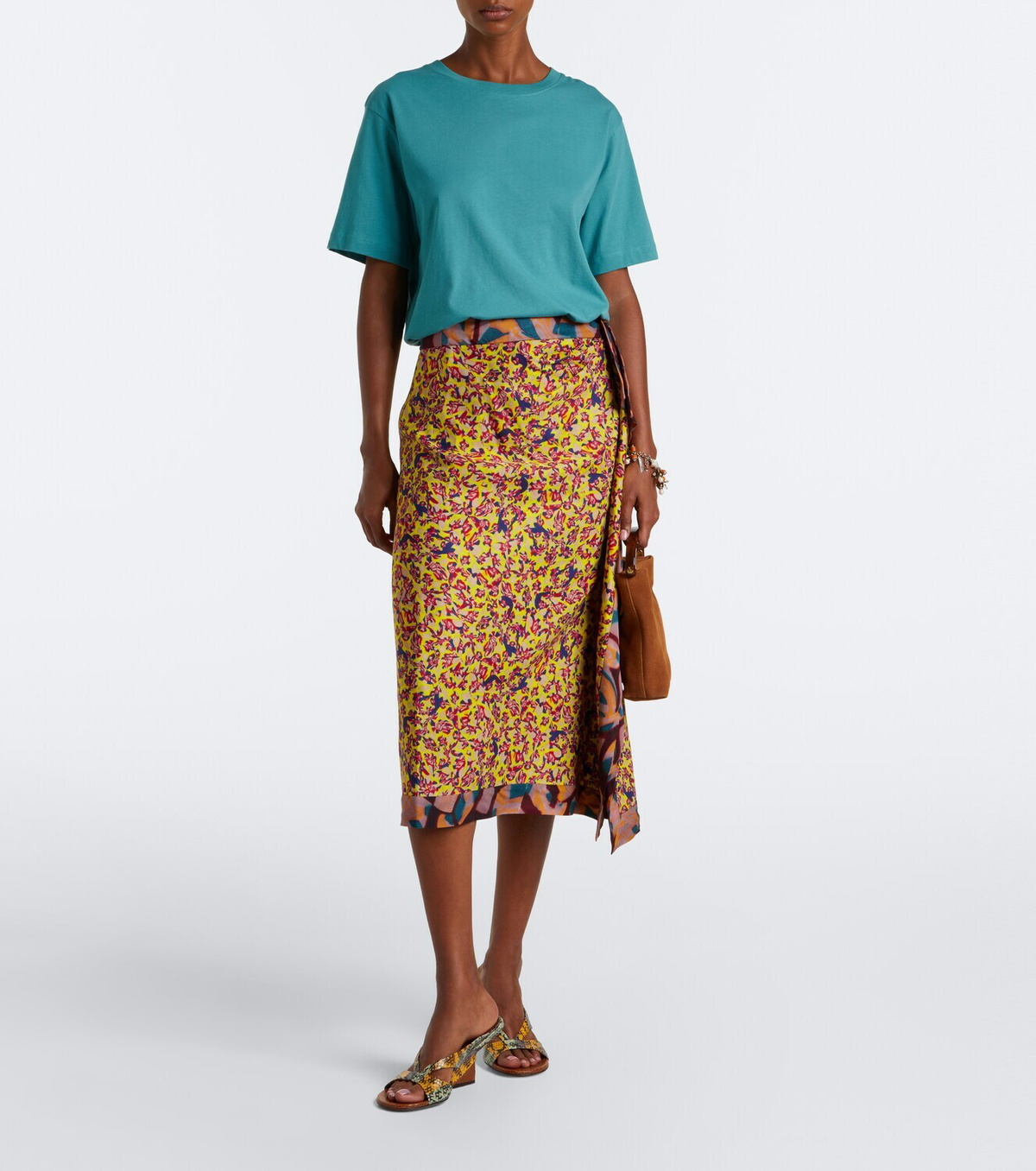 Dries Van Noten Snake-effect leather mules