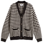 Wax London Men's Walker Bubble Knit Cardigan in Black/Ecru