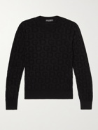 DOLCE & GABBANA - Logo-Jacquard Silk Sweater - Black