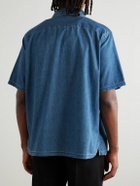 CELINE - Logo-Embroidered Denim Shirt - Blue