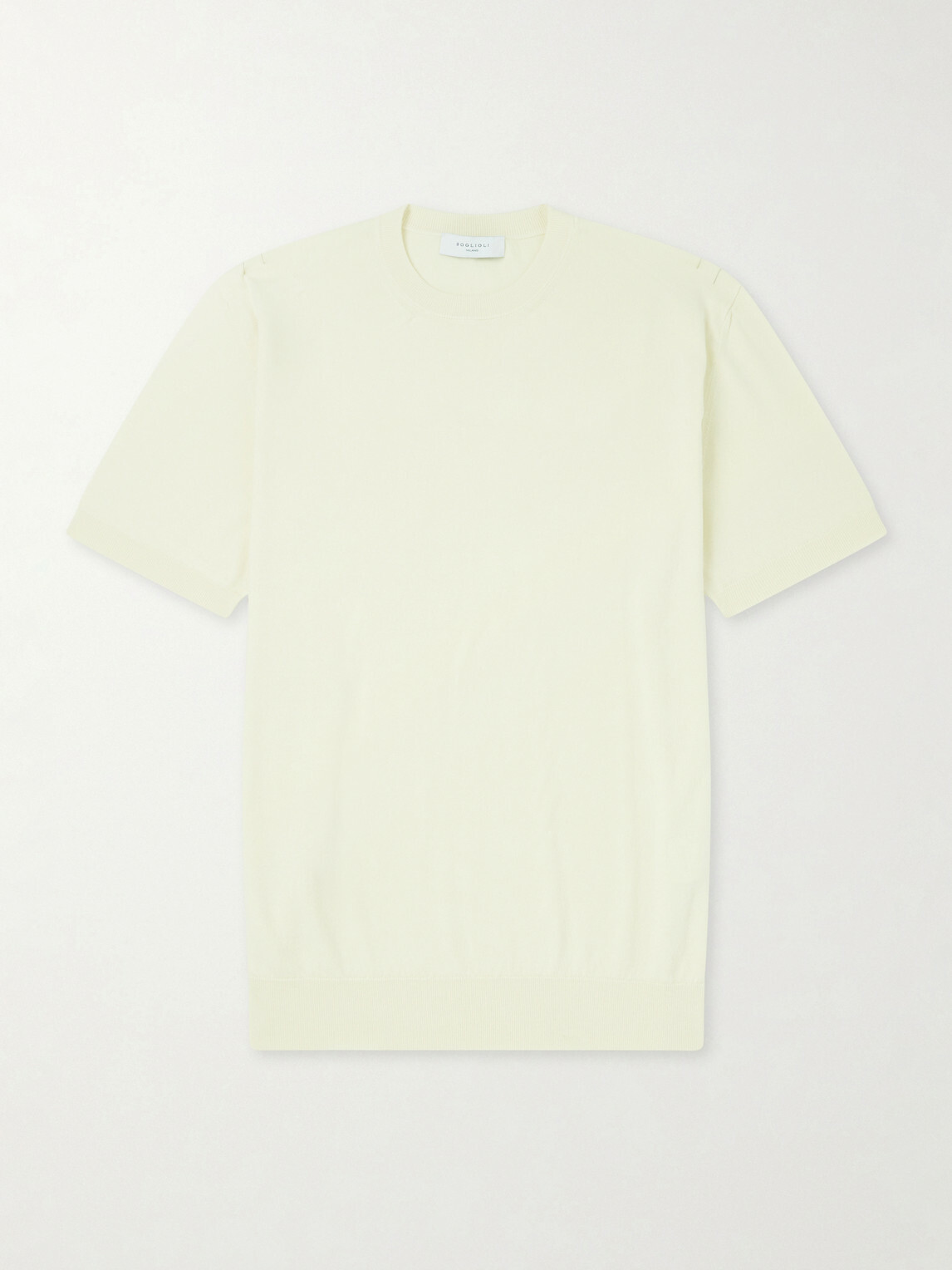 Boglioli - Garment-Dyed Ribbed-Knit Cotton-Jersey T-Shirt - Yellow