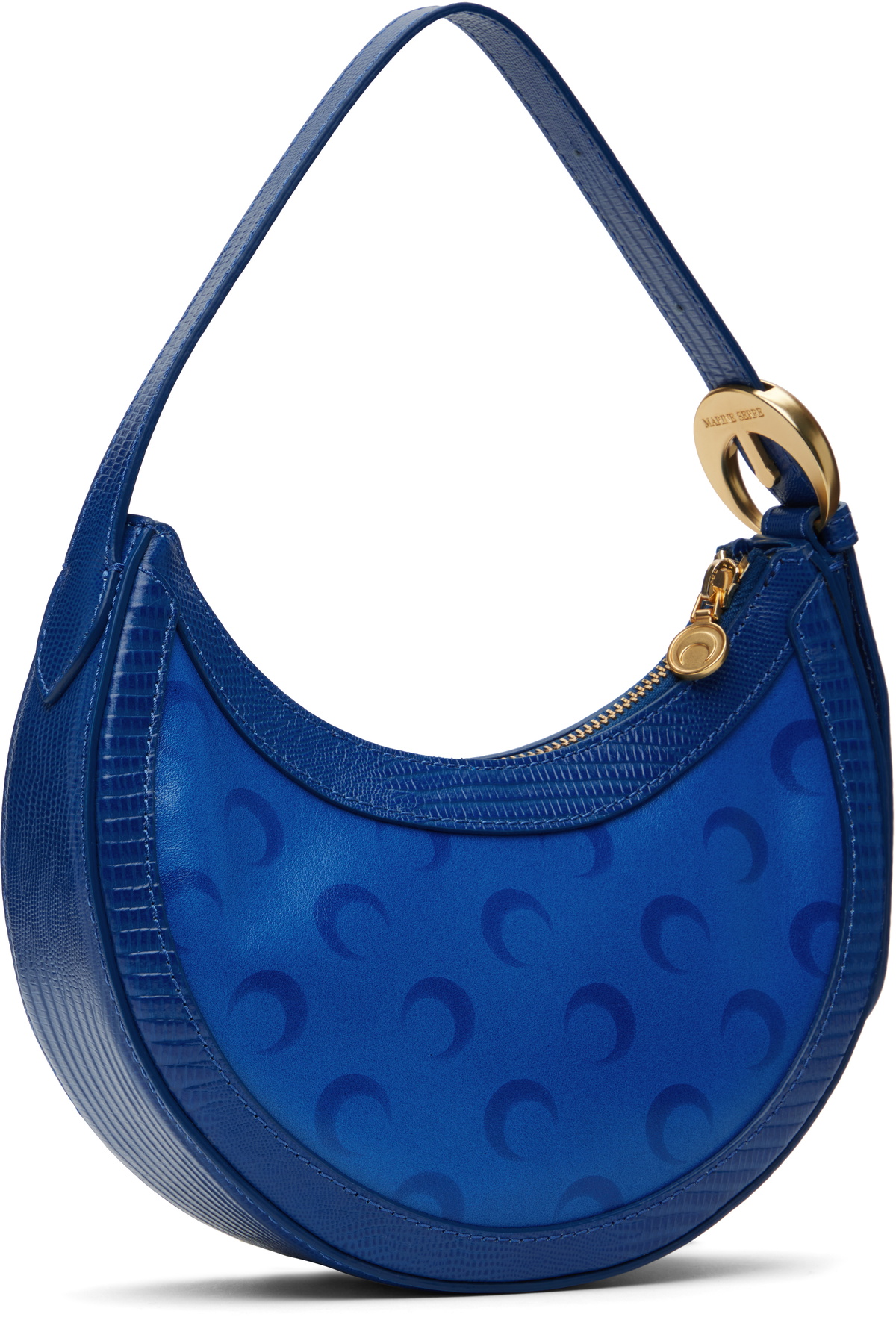 Marine Serre Navy Moon Airbrushed Leather Eclips Mini Bag