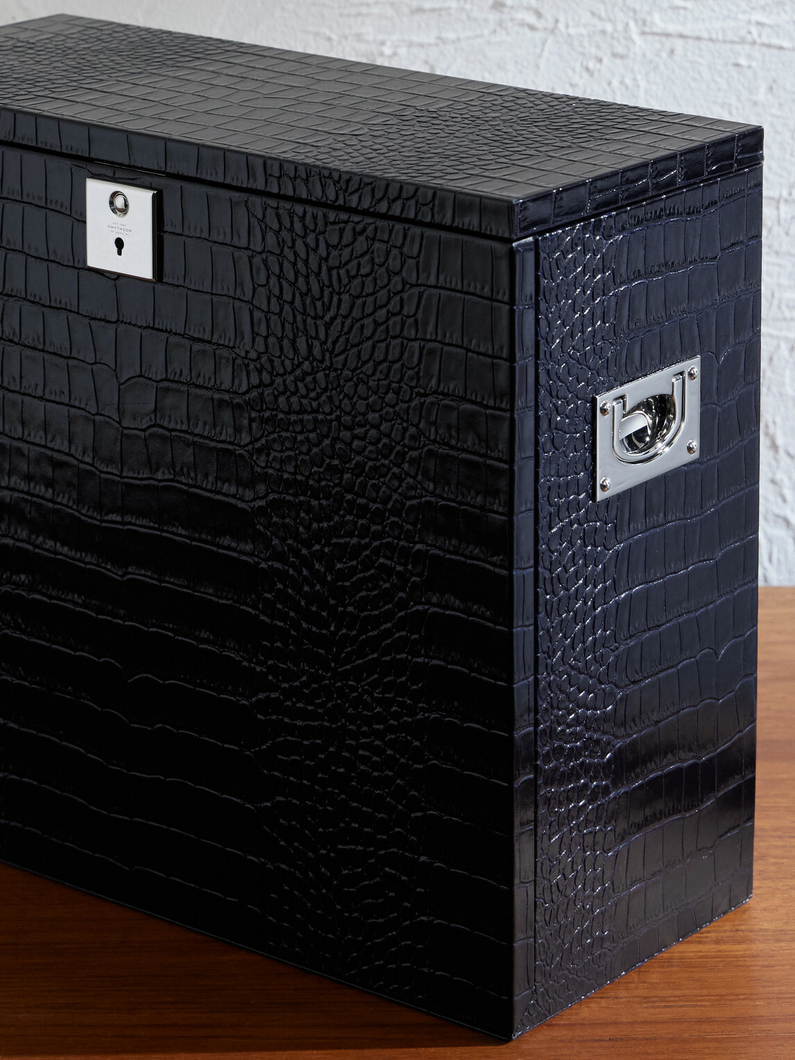 Smythson - Silver-Plated and Croc-Effect Leather Cocktail Set