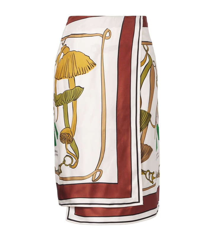 Photo: Dorothee Schumacher Cosmic Funghi printed silk twill wrap skirt