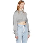 Off-White Grey Off Extra Crop Hoodie