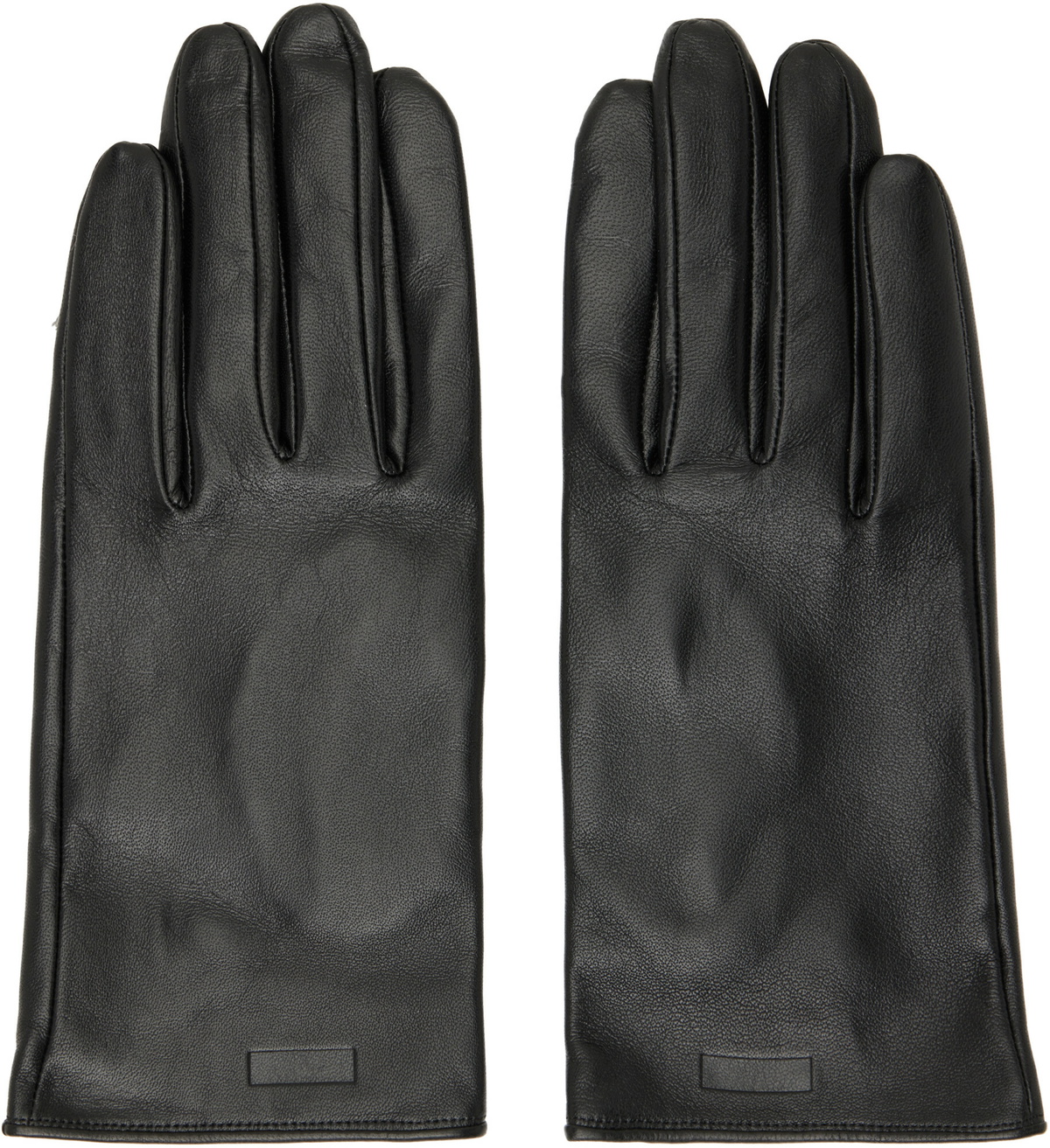 ssstein Black Leather Gloves