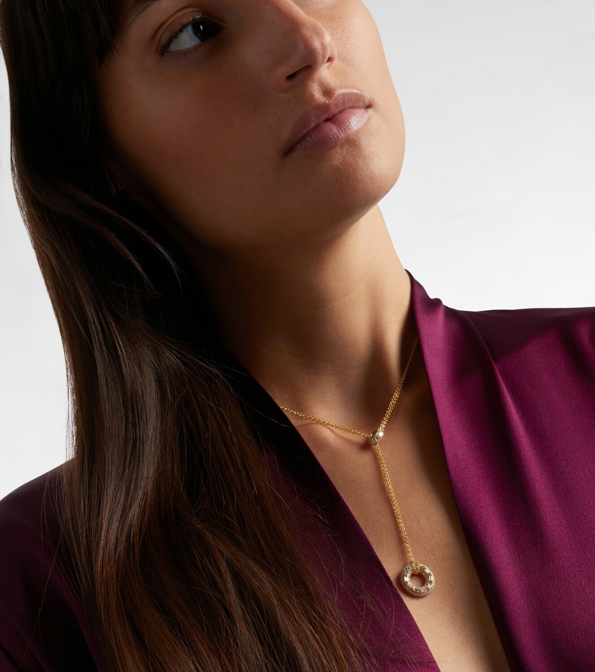 Shay Jewelry Orbit Lariat 18kt gold necklace with diamonds