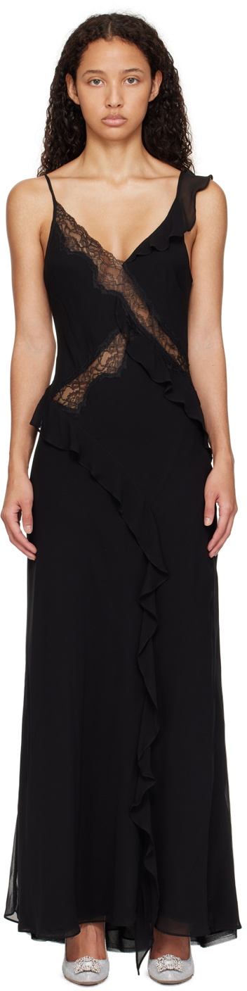 Bec + Bridge Black High Neck Long Sleeve Ribbed Knit Dress main image 0