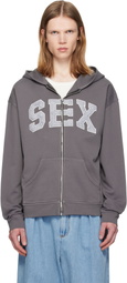 Carne Bollente SSENSE Exclusive Gray Zipcode Desire 'Sex' Hoodie