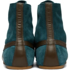 Dries Van Noten Blue & Khaki Suede Sneakers