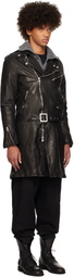 YOHJI YAMAMOTO Black Backlash Furniture Riders Leather Jacket