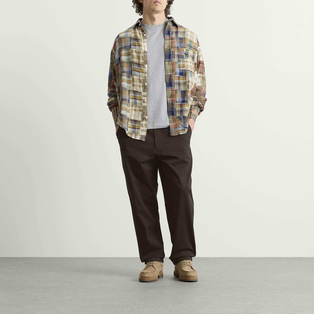 Universal Works Men's Twill Dizzy Trousers in Brown