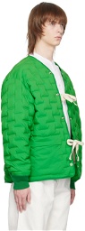 Emporio Armani Green Quilted Down Jacket