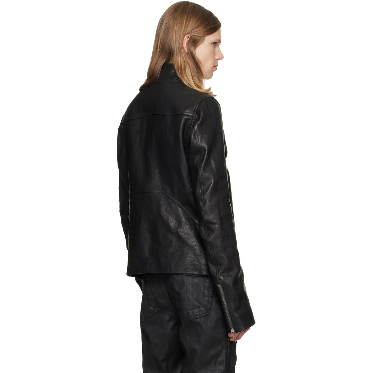 Rick Owens Black Tower Release Leather Jacket