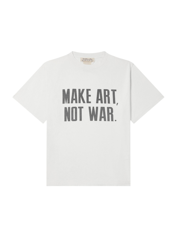 Photo: Remi Relief - Make Art, Not War Printed Cotton-Jersey T-Shirt - Neutrals