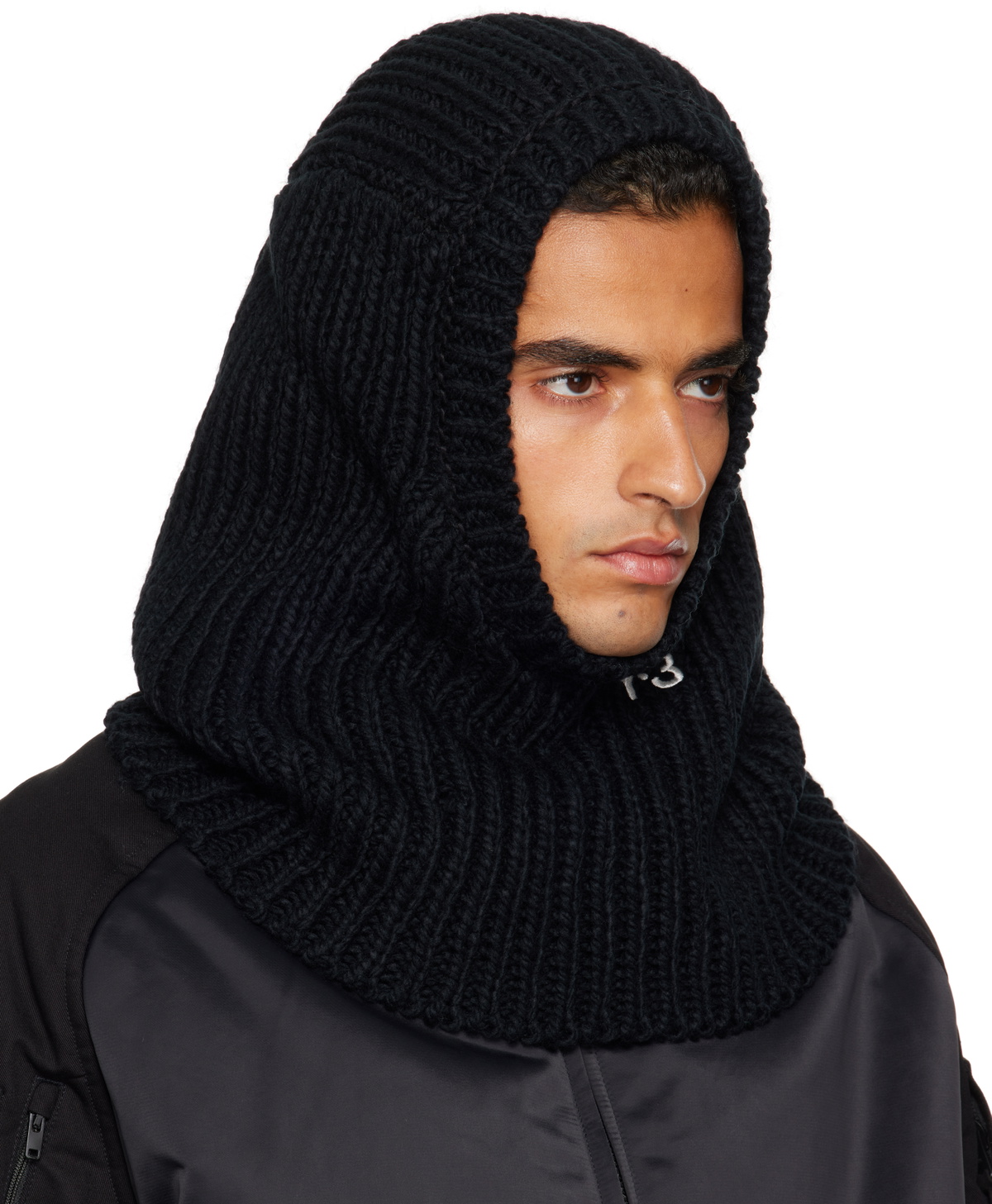 Y-3 Black Knitted Hood Balaclava