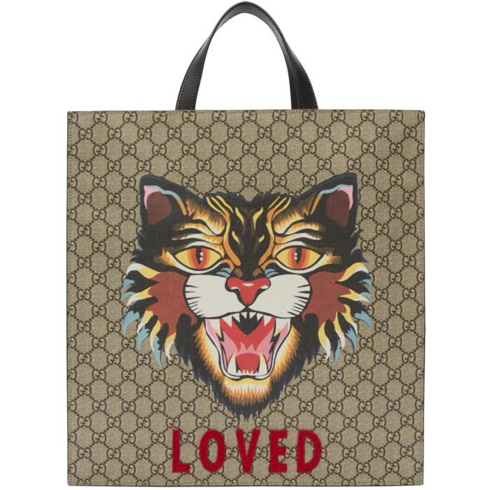 Photo: Gucci Beige Loved Angry Cat Tote