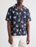 Onia - Camp-Collar Printed Linen and Lyocell-Blend Shirt - Blue