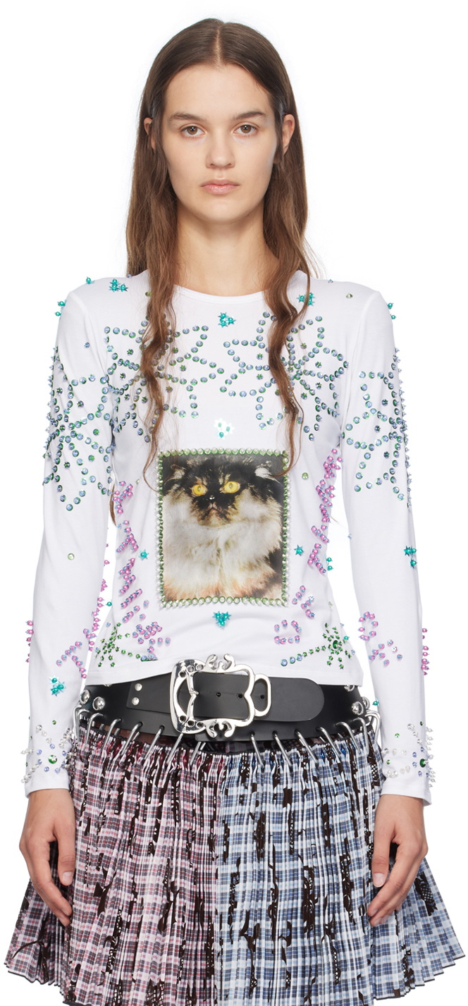 CHOPOVA LOWENA Tシャツ犬天使花ブラック