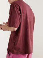 Acne Studios - Exford Logo-Appliquéd Garment-Dyed Cotton-Jersey T-Shirt - Burgundy