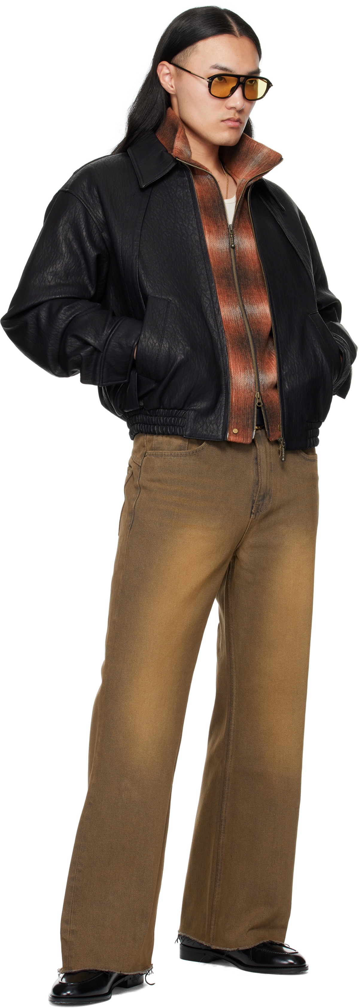 MMIC Black Rive Gauche Faux-Leather Jacket
