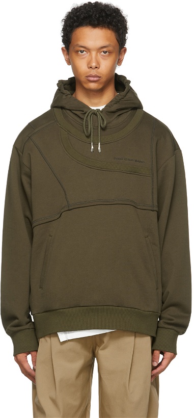 Photo: Feng Chen Wang SSENSE Exclusive Green French Terry Paneled Hoodie