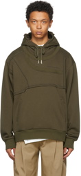 Feng Chen Wang SSENSE Exclusive Green French Terry Paneled Hoodie