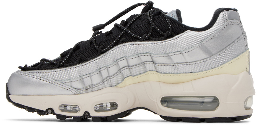 black and silver air max 95
