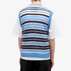 Marni Men's Stripe Mohair Vest in Blue Lilac