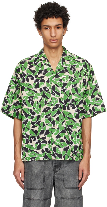 Photo: Dsquared2 Green Graphic Shoulder Shirt