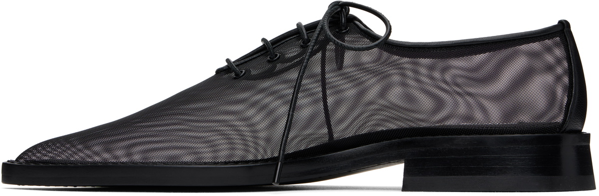 Victoria Beckham Black Mesh Lace Up Derbys