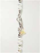 Peyote Bird - Cascade Silver, Pearl and Gold-Tone Ankle Bracelet