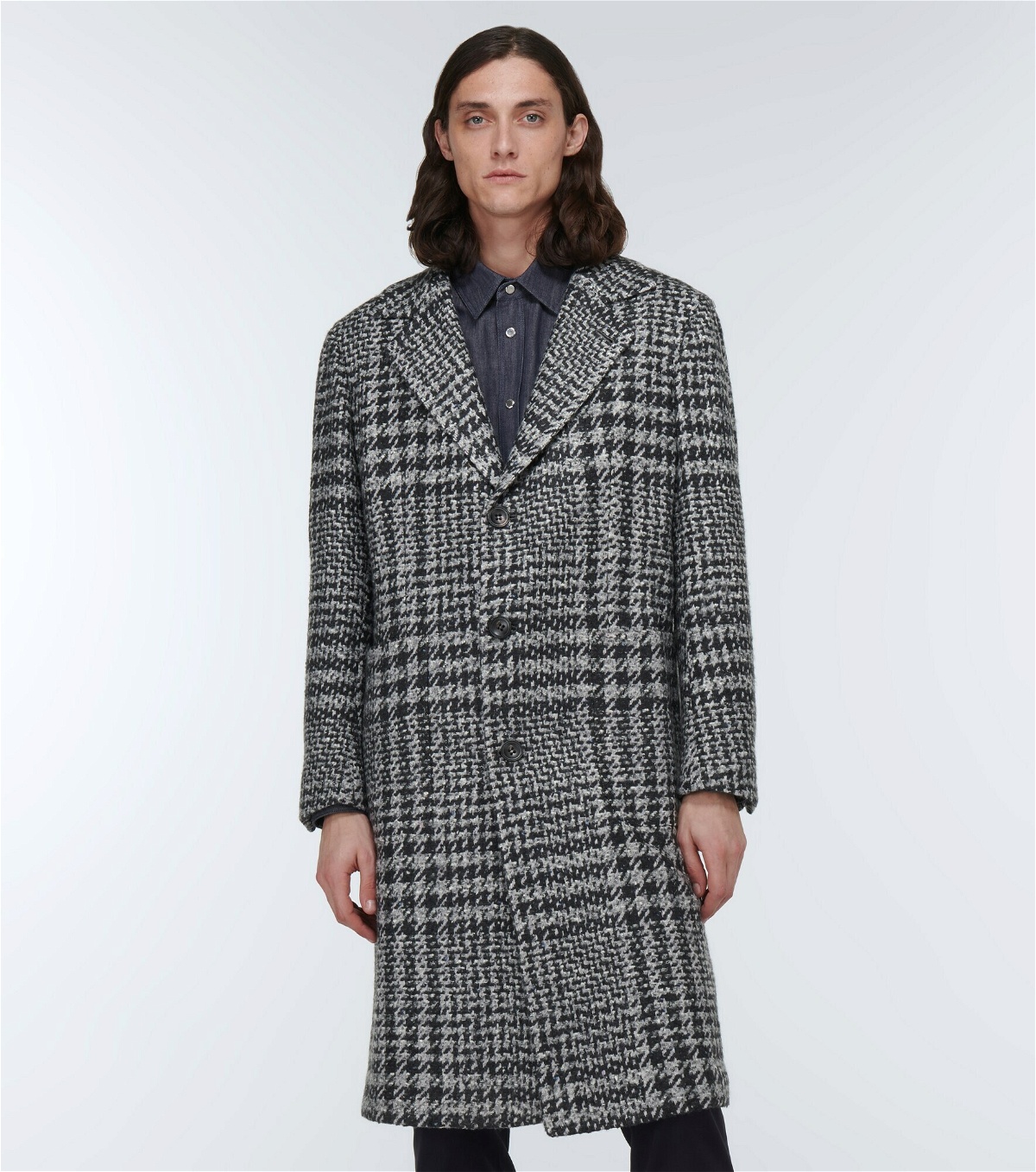 Kiton - Checked wool-blend overcoat Kiton