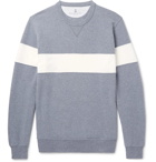 Brunello Cucinelli - Striped Fleece-Back Stretch-Cotton Jersey Sweatshirt - Men - Gray