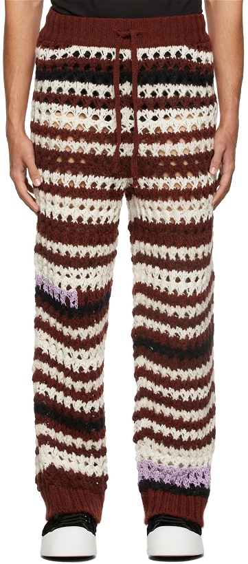 Photo: Marni Red & Off-White Crochet Sweatpants