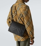 Burberry Debossed leather messenger bag